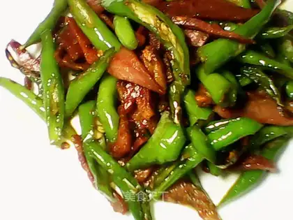 stir-fried ham with green pepper
