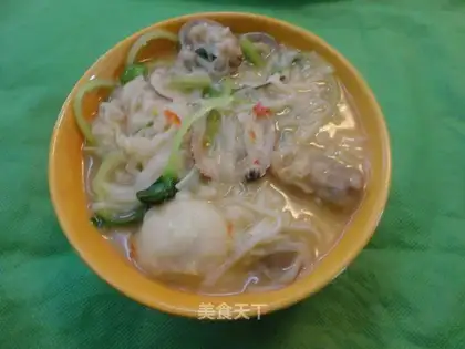 Fish balls, clams and ginkgo noodles
