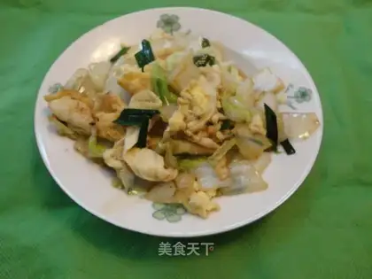 stir-fried cabbage with duck eggs