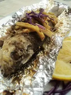 Spicy grilled crucian carp