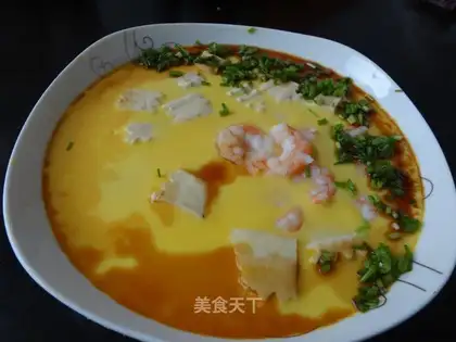 Shrimp and egg with lotus