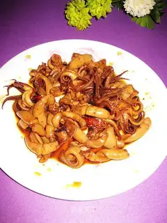 Grilled squid with green onions