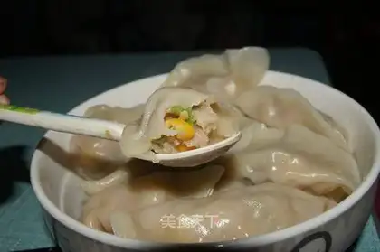 Celery and corn dumplings