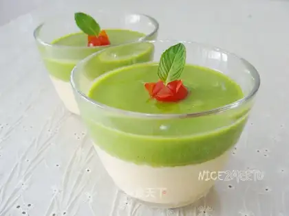 Egg custard with peas