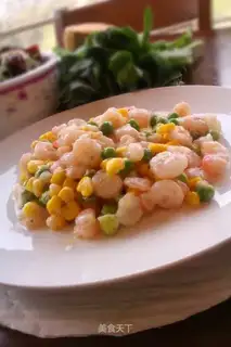 stir-fried shrimp with sweet corn