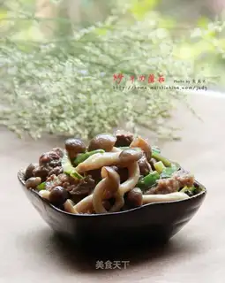 stir-fried beef with fresh mushrooms