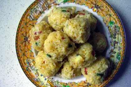 Sausage glutinous rice balls