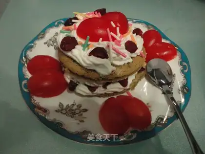 Matcha cranberry milk cake
