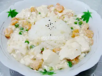 tofu and shrimp rice
