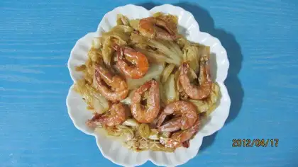 stir-fried cabbage with fresh shrimp