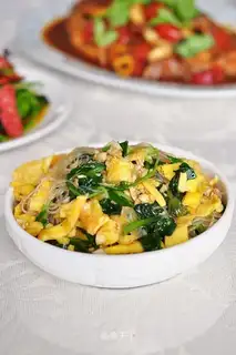 Dandelions mixed with vermicelli