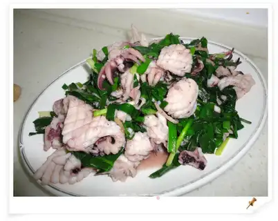 stir-fried leeks with cuttlefish