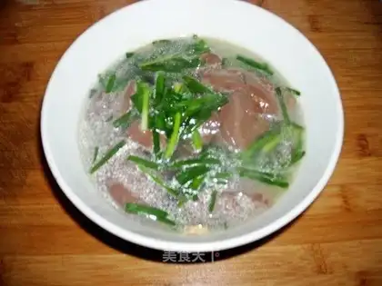 Pig blood and leek soup