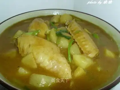 Curried potato wings
