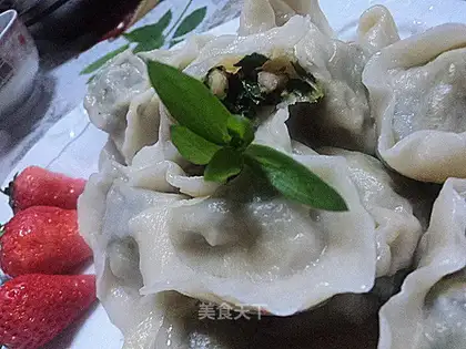 Mountain vegetables and pork dumplings