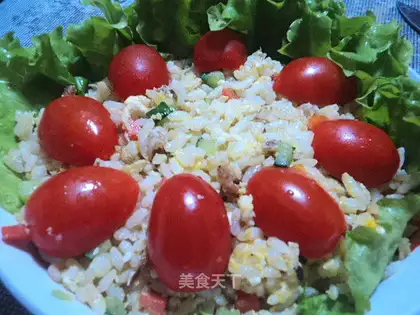 Fried rice with chicken and egg