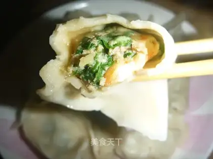 Shrimp, leek and pork dumplings