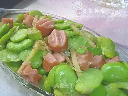 broad bean crispy sausage