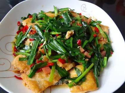 Leek tofu