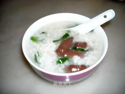 Pork red leek porridge