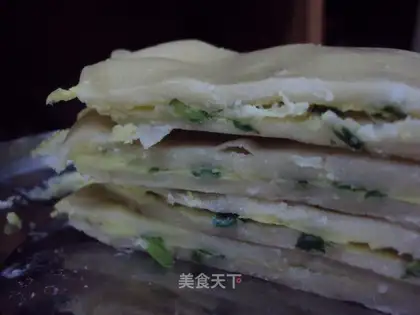 Hot steamed buns with chopped green onion and egg water