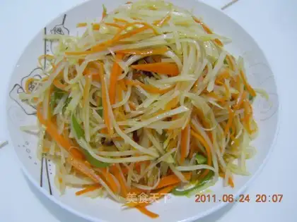 Stir shredded potatoes