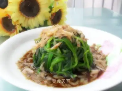 Shrimp skin spinach