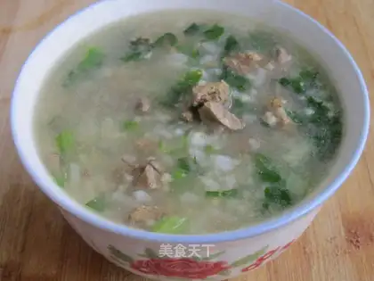 Chinese cabbage and chicken liver porridge