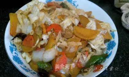 sweet potato cabbage slices