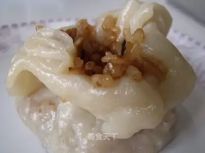 Shiitake mushrooms and diced pork dumplings