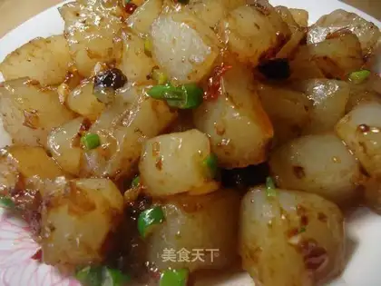 stir-fried jelly with black bean and chopped pepper