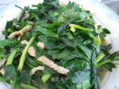 Shredded pork with leek