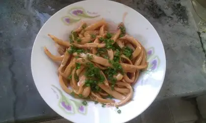 Stewed shredded apricot mushroom in abalone sauce