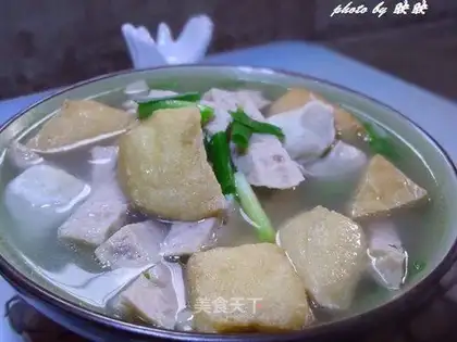 Oil tofu fish ball meat pie soup