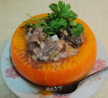 Steamed ribs with pumpkin drum sauce