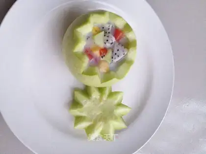 Coconut milk yogurt small cantaloupe