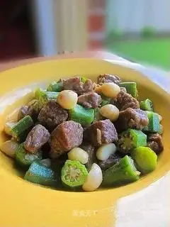 stir-fried beef with okra nuts