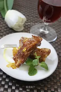 Ribs with lemon and grapefruit sauce