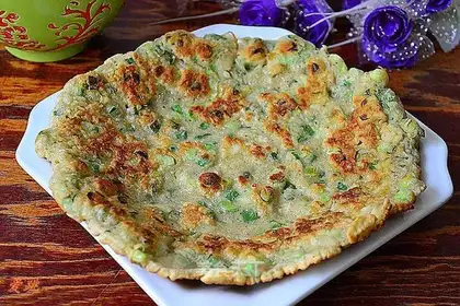 chive barley flour egg cake