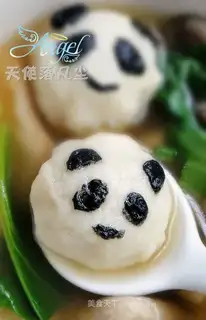 Panda wrapped fish ball