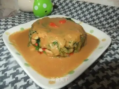 Peanut butter spinach tower