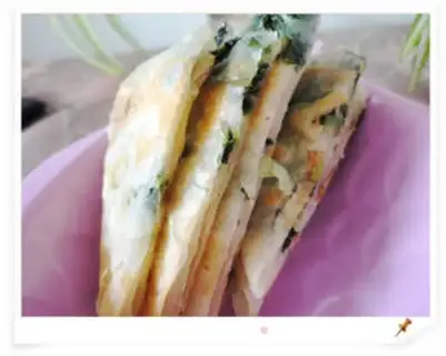 Make Chinese toon pancake with scallion oil step 7