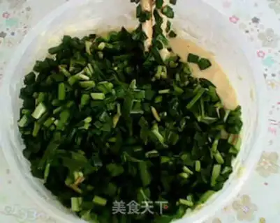 Make Leek egg cake step 4