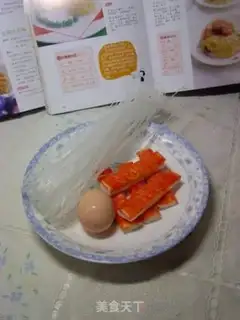 Make Crab meat stick vermicelli egg soup step 0