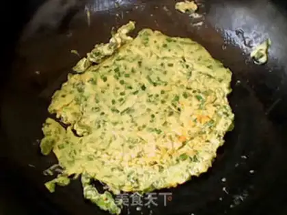 Make Leek egg cake step 8