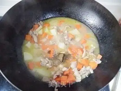Make Curry potato chicken rice step 6