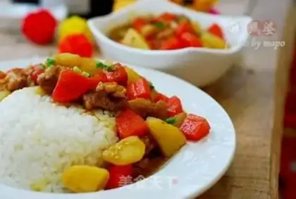 Make Curry potato chicken rice step 7