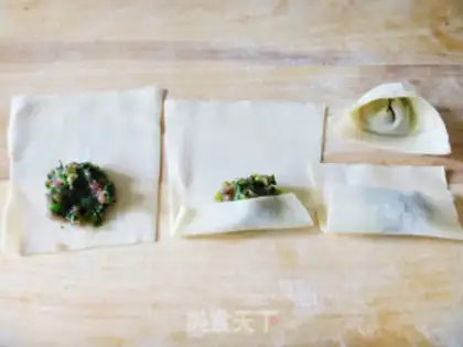 Make Mustard fresh meat wonton step 11