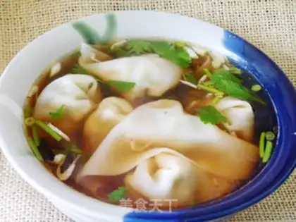 Make Mustard fresh meat wonton step 15