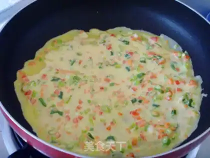 Make Vegetable egg cake step 4